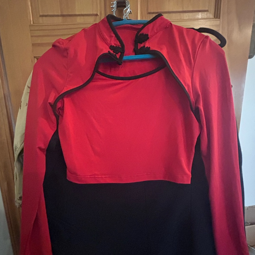 SHEIN Bold Red and Black Blouse